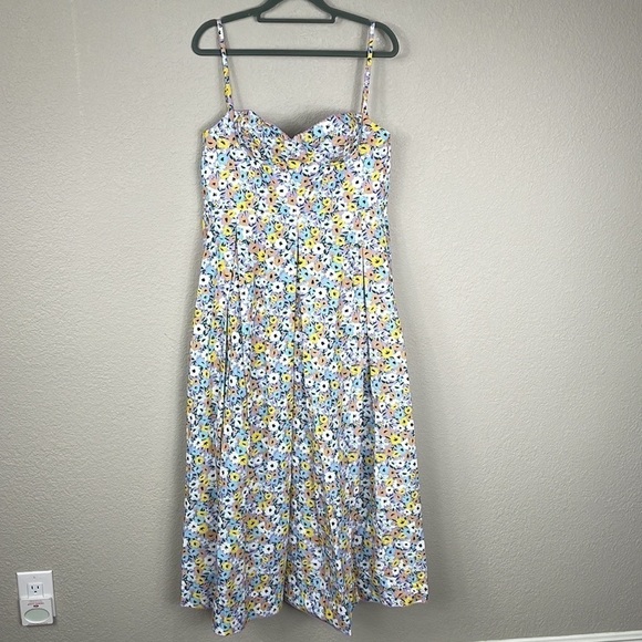 NWT Agua by Agua Bendita Mambo La Fania Lila Multicolor Floral Spring Sz L - Picture 5 of 16